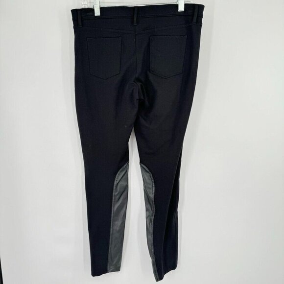 J Crew Gigi Pants faux Leather Trim Black Womens Size 12 Stretch equestrian - Picture 9 of 16